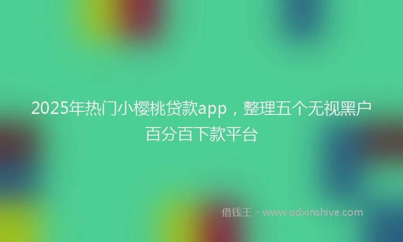 2025年热门小樱桃贷款app，整理五个无视黑户百分百下款平台