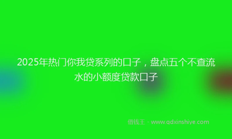 2025年热门你我贷系列的口子，盘点五个不查流水的小额度贷款口子