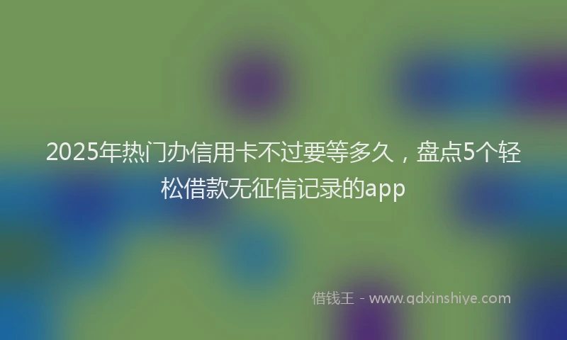 2025年热门办信用卡不过要等多久，盘点5个轻松借款无征信记录的app