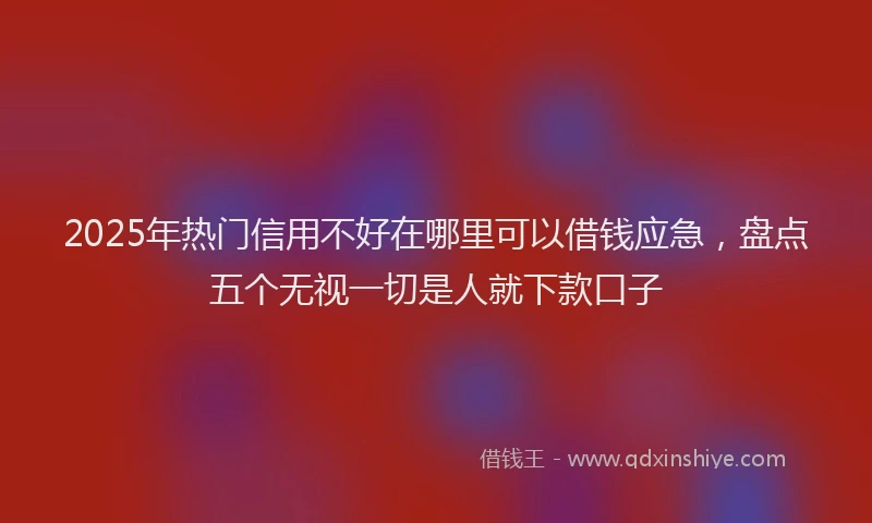 2025年热门信用不好在哪里可以借钱应急，盘点五个无视一切是人就下款口子