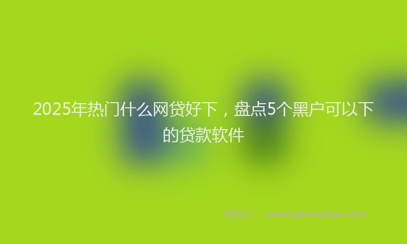 2025年热门什么网贷好下，盘点5个黑户可以下的贷款软件