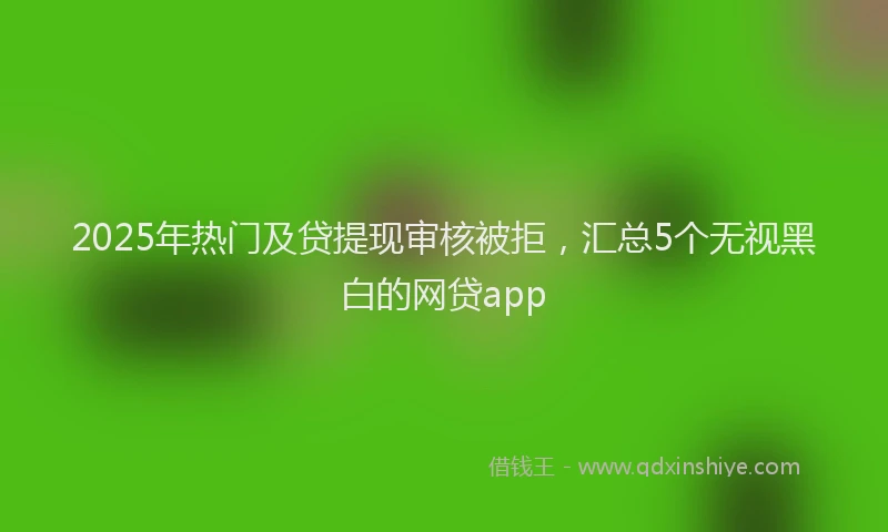 2025年热门及贷提现审核被拒，汇总5个无视黑白的网贷app