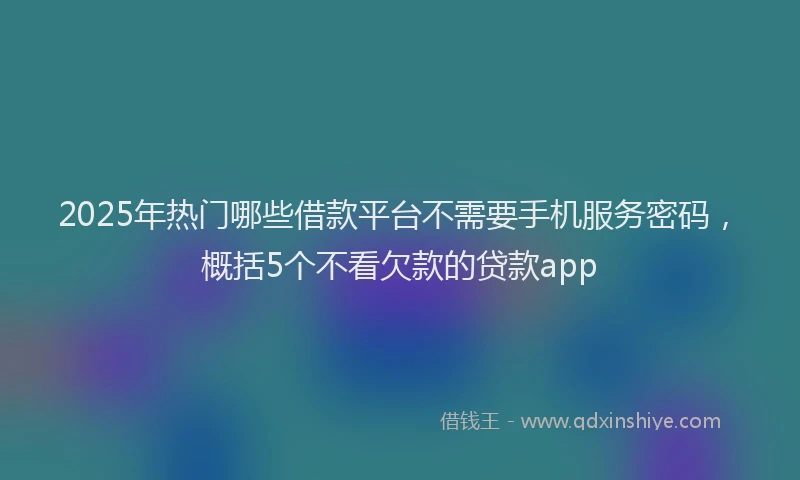 2025年热门哪些借款平台不需要手机服务密码，概括5个不看欠款的贷款app