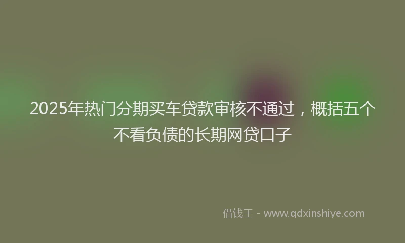 2025年热门分期买车贷款审核不通过，概括五个不看负债的长期网贷口子
