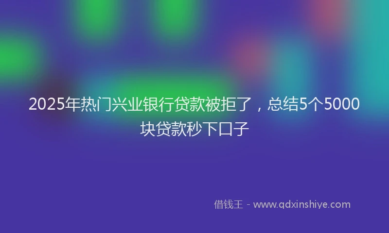 2025年热门兴业银行贷款被拒了，总结5个5000块贷款秒下口子
