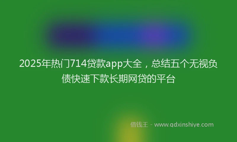 2025年热门714贷款app大全，总结五个无视负债快速下款长期网贷的平台