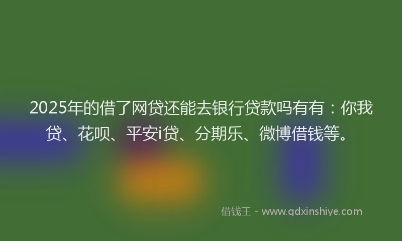 2025年的借了网贷还能去银行贷款吗有有：你我贷、花呗、平安i贷、分期乐、微博借钱等。