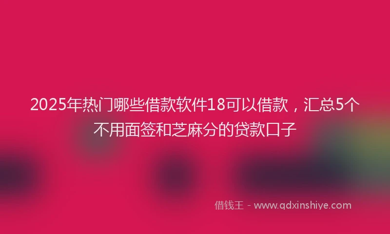 2025年热门哪些借款软件18可以借款，汇总5个不用面签和芝麻分的贷款口子