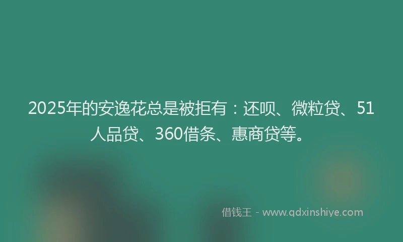 2025年的安逸花总是被拒有：还呗、微粒贷、51人品贷、360借条、惠商贷等。