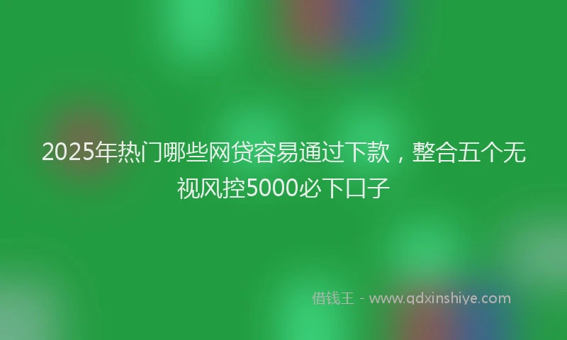 2025年热门哪些网贷容易通过下款，整合五个无视风控5000必下口子