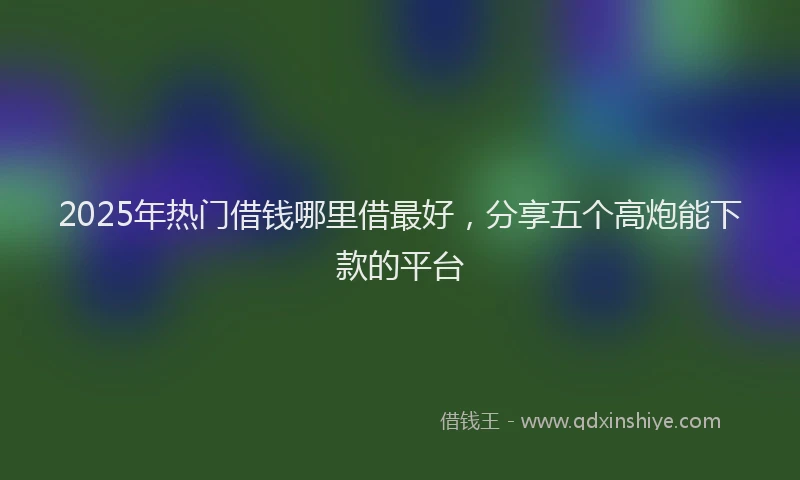 2025年热门借钱哪里借最好，分享五个高炮能下款的平台