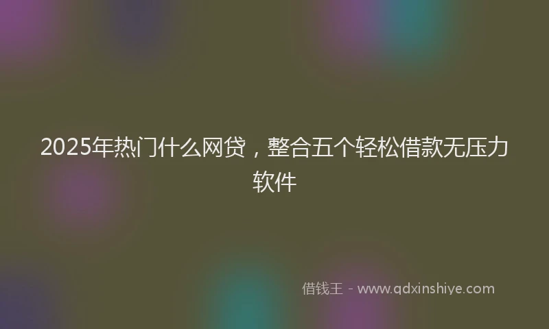 2025年热门什么网贷，整合五个轻松借款无压力软件