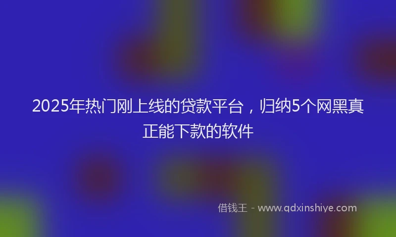 2025年热门刚上线的贷款平台，归纳5个网黑真正能下款的软件