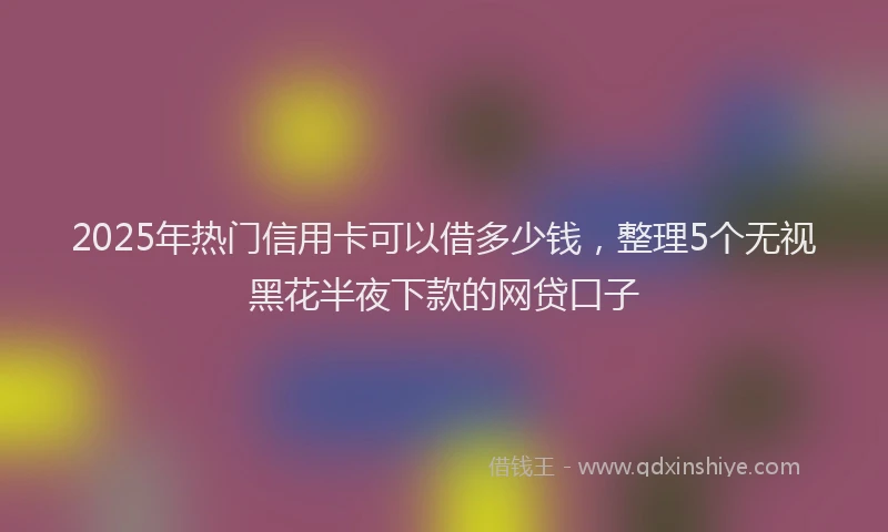 2025年热门信用卡可以借多少钱，整理5个无视黑花半夜下款的网贷口子