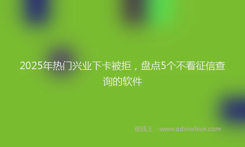2025年热门兴业下卡被拒，盘点5个不看征信查询的软件