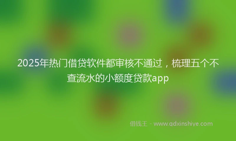 2025年热门借贷软件都审核不通过，梳理五个不查流水的小额度贷款app
