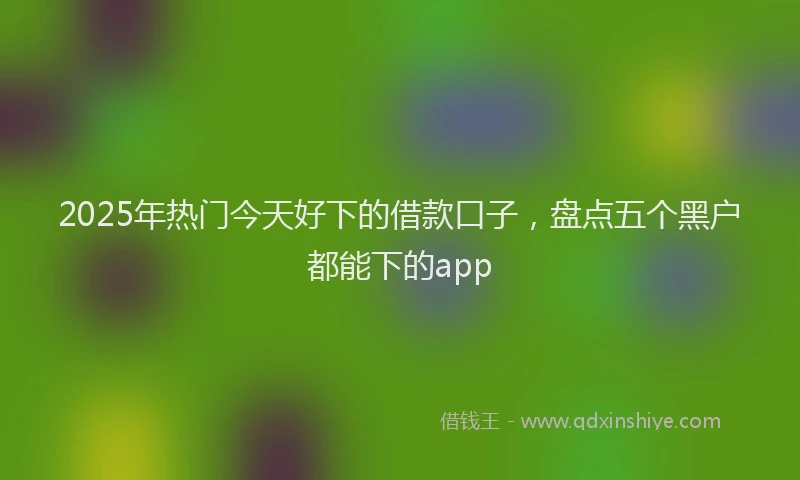 2025年热门今天好下的借款口子，盘点五个黑户都能下的app