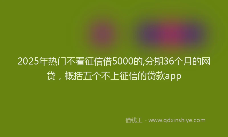 2025年热门不看征信借5000的,分期36个月的网贷，概括五个不上征信的贷款app