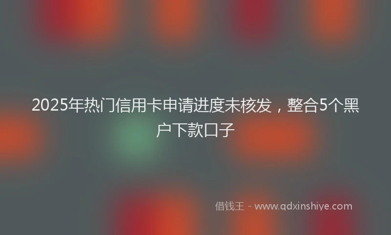 2025年热门信用卡申请进度未核发，整合5个黑户下款口子