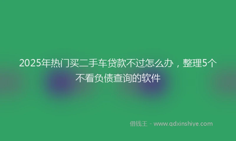 2025年热门买二手车贷款不过怎么办，整理5个不看负债查询的软件