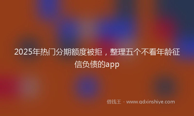 2025年热门分期额度被拒，整理五个不看年龄征信负债的app