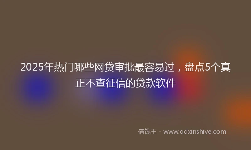 2025年热门哪些网贷审批最容易过，盘点5个真正不查征信的贷款软件