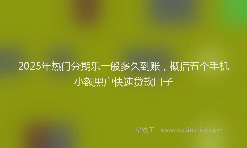2025年热门分期乐一般多久到账，概括五个手机小额黑户快速贷款口子