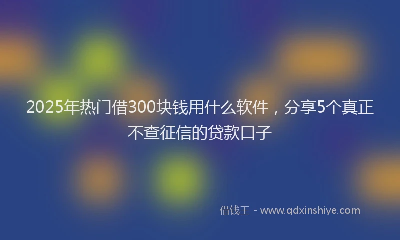 2025年热门借300块钱用什么软件，分享5个真正不查征信的贷款口子