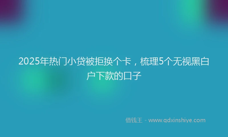 2025年热门小贷被拒换个卡,梳理5个无视黑白户下款的口子