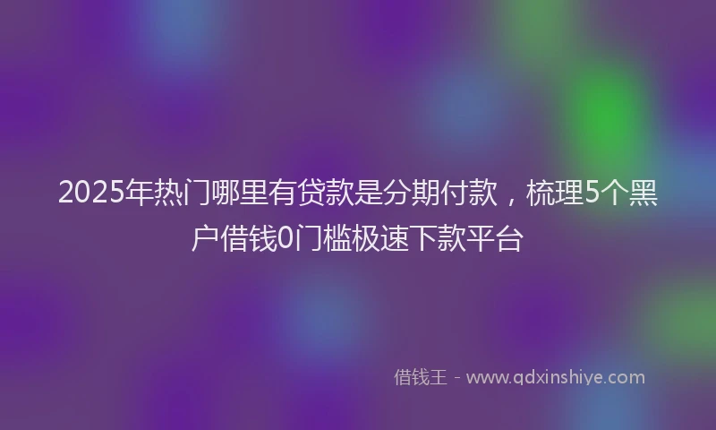 2025年热门哪里有贷款是分期付款，梳理5个黑户借钱0门槛极速下款平台