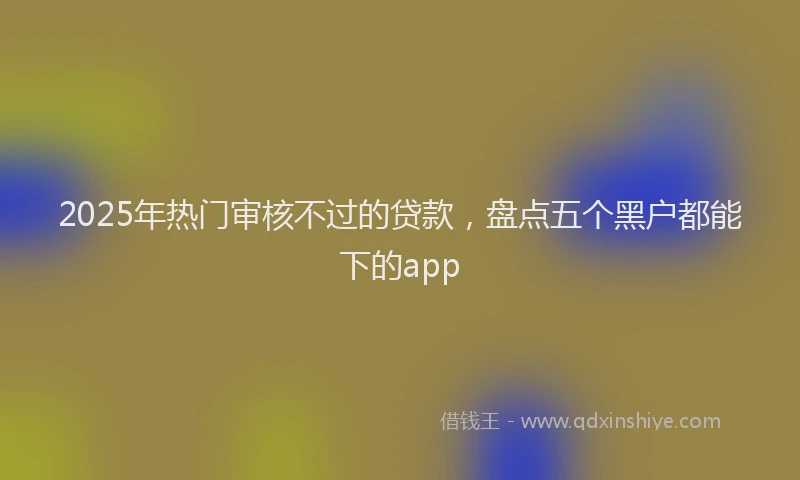 2025年热门审核不过的贷款，盘点五个黑户都能下的app
