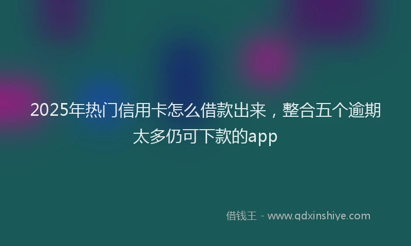 2025年热门信用卡怎么借款出来，整合五个逾期太多仍可下款的app