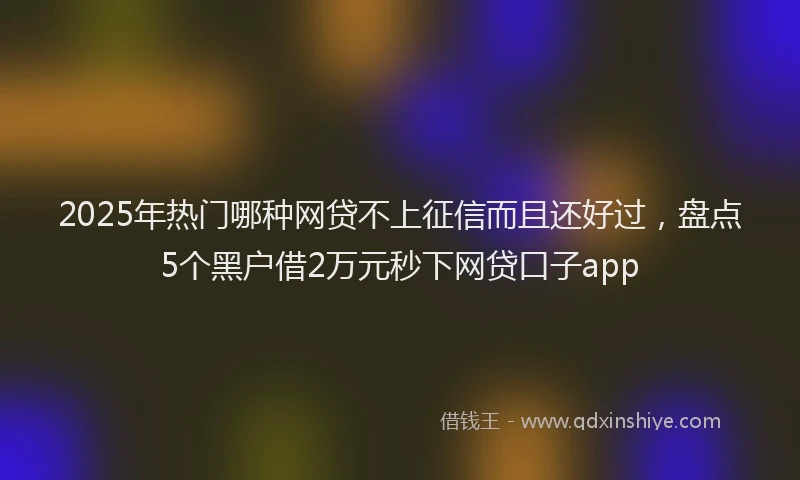 2025年热门哪种网贷不上征信而且还好过，盘点5个黑户借2万元秒下网贷口子app