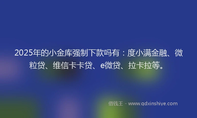2025年的小金库强制下款吗有：度小满金融、微粒贷、维信卡卡贷、e微贷、拉卡拉等。