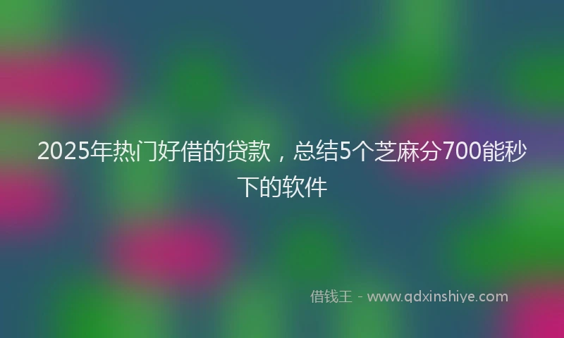 2025年热门好借的贷款，总结5个芝麻分700能秒下的软件