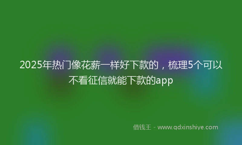 2025年热门像花薪一样好下款的，梳理5个可以不看征信就能下款的app