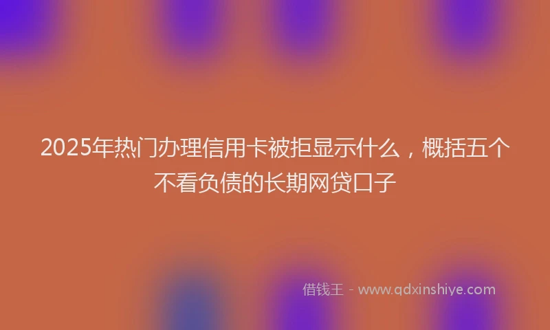 2025年热门办理信用卡被拒显示什么，概括五个不看负债的长期网贷口子