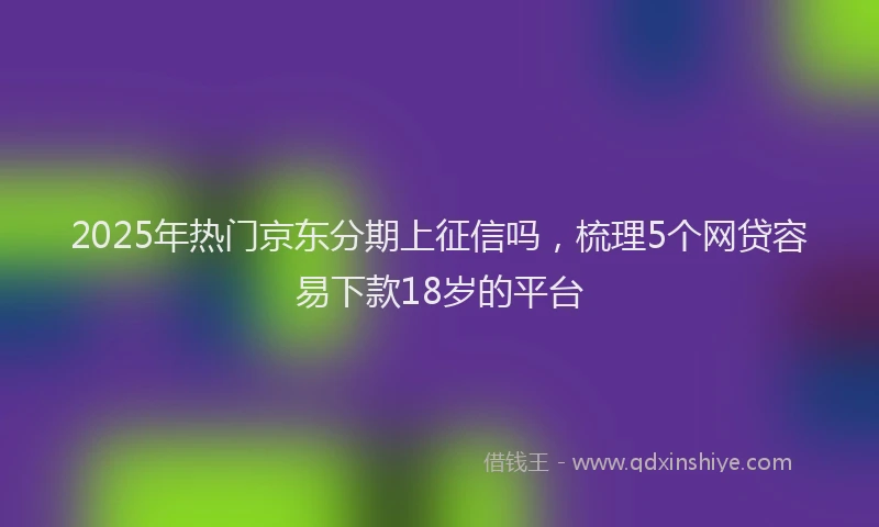 2025年热门京东分期上征信吗，梳理5个网贷容易下款18岁的平台