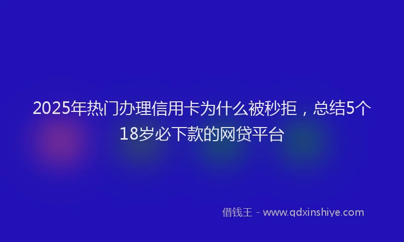 2025年热门办理信用卡为什么被秒拒，总结5个18岁必下款的网贷平台