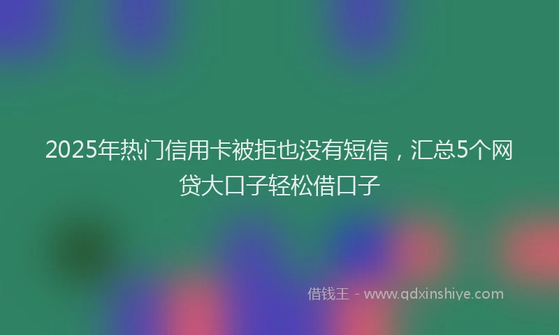 2025年热门信用卡被拒也没有短信，汇总5个网贷大口子轻松借口子
