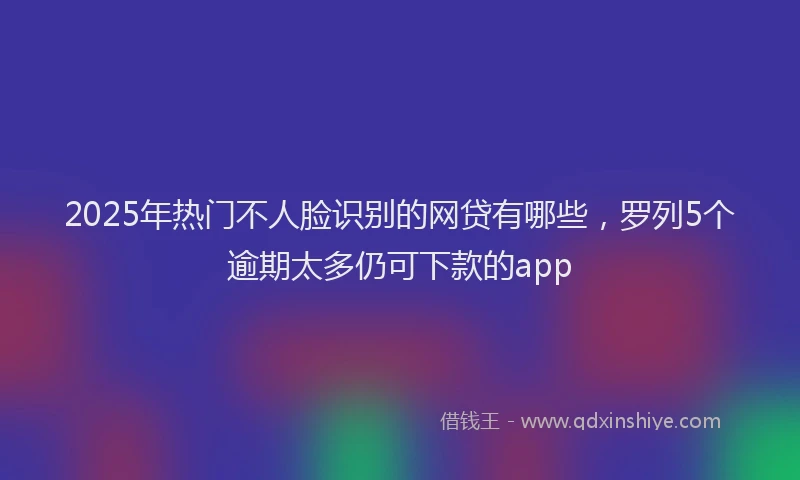2025年热门不人脸识别的网贷有哪些，罗列5个逾期太多仍可下款的app