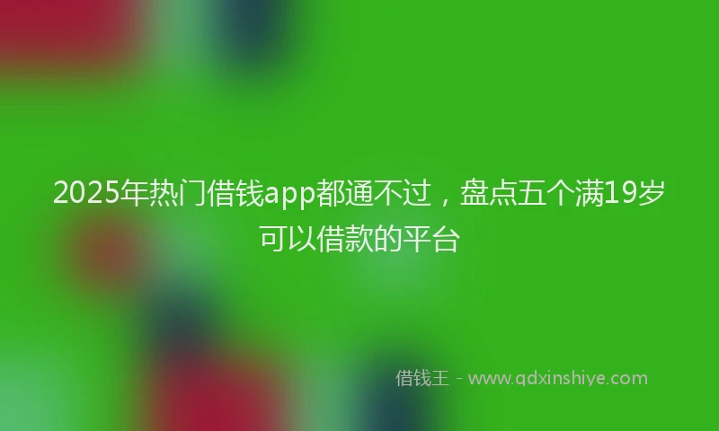 2025年热门借钱app都通不过，盘点五个满19岁可以借款的平台