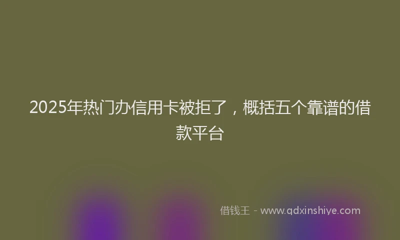 2025年热门办信用卡被拒了，概括五个靠谱的借款平台