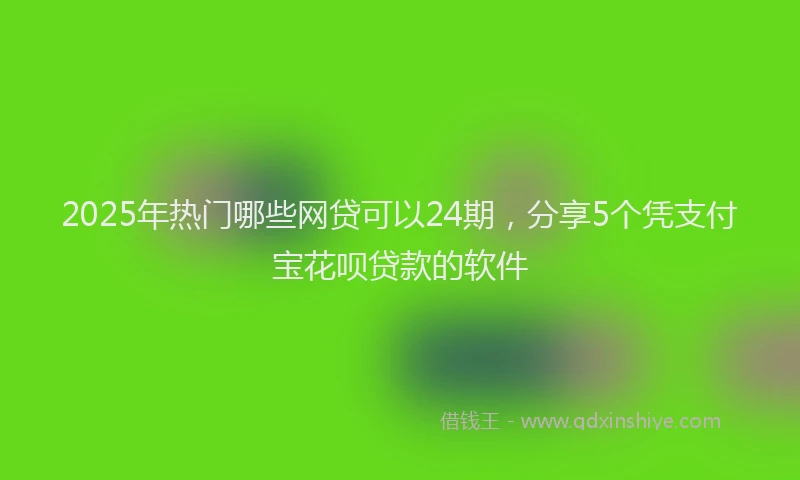 2025年热门哪些网贷可以24期，分享5个凭支付宝花呗贷款的软件
