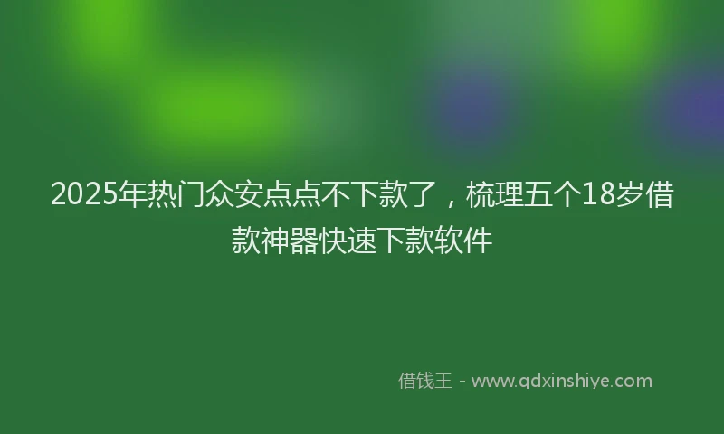 2025年热门众安点点不下款了，梳理五个18岁借款神器快速下款软件