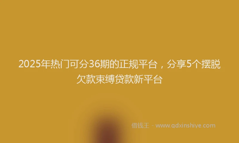 2025年热门可分36期的正规平台，分享5个摆脱欠款束缚贷款新平台