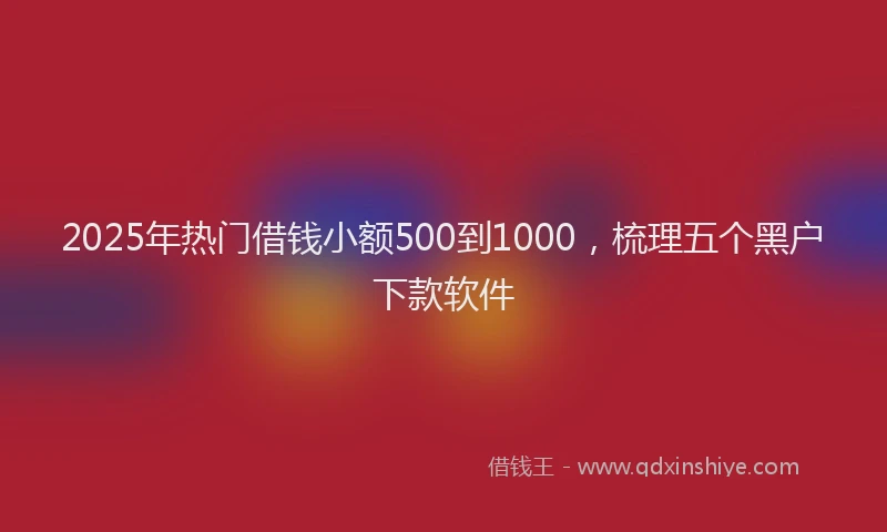 2025年热门借钱小额500到1000，梳理五个黑户下款软件