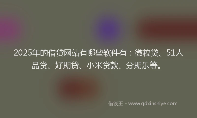 2025年的借贷网站有哪些软件有：微粒贷、51人品贷、好期贷、小米贷款、分期乐等。