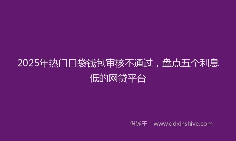 2025年热门口袋钱包审核不通过，盘点五个利息低的网贷平台