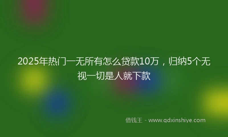 2025年热门一无所有怎么贷款10万，归纳5个无视一切是人就下款